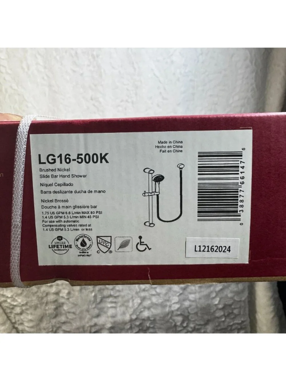 Pfister LG16-500K Brushed Nickel Slide Bar 1.75 GPM Multi Function Hand Shower